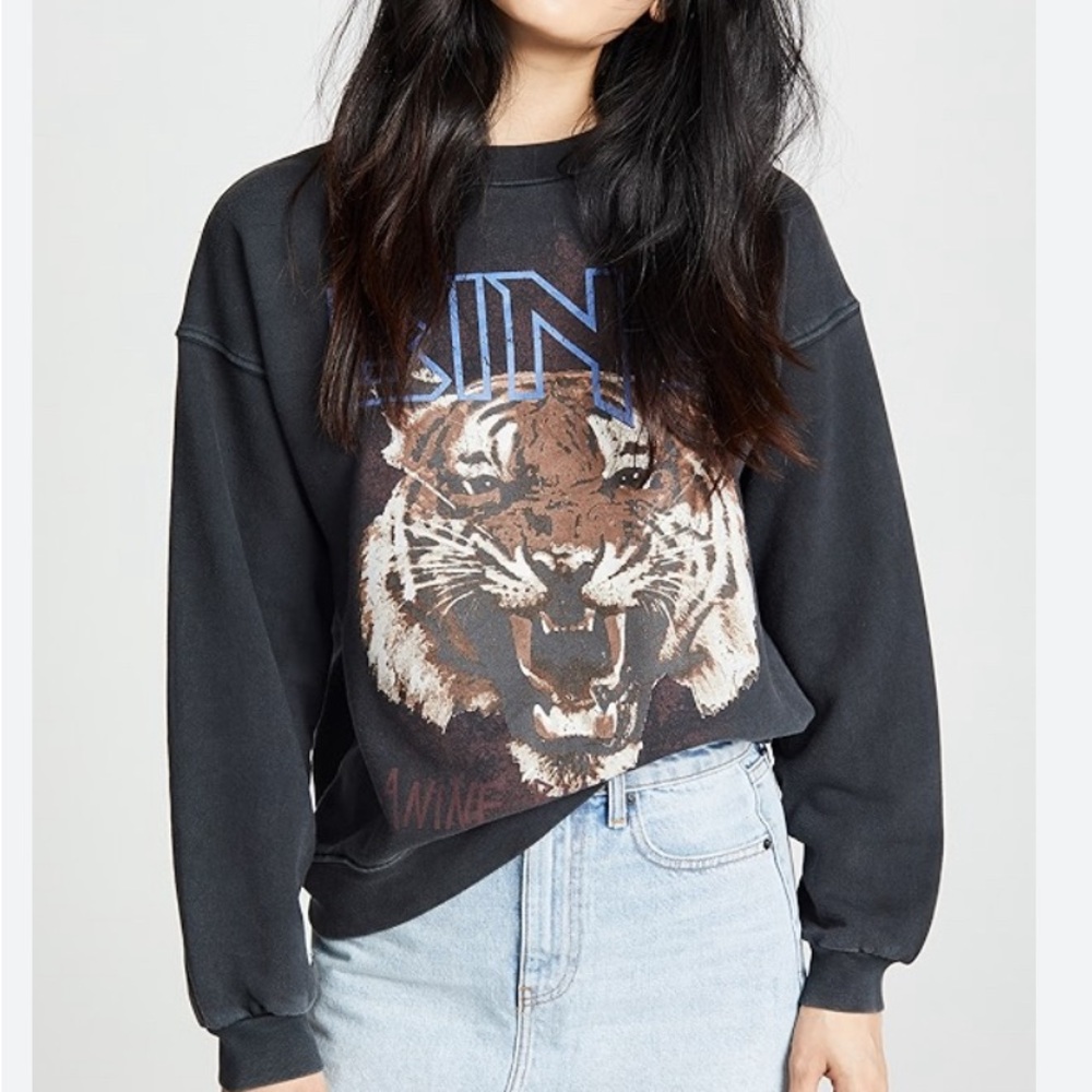 Anine bing graphic sweatshirt- tiger XS